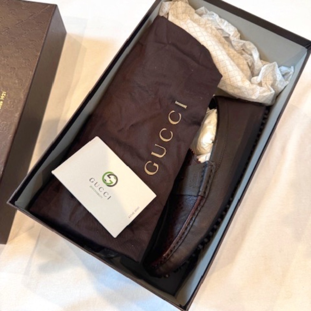 Gucci Diamante Brown Driving Loafer Men's 7-7.5​ - Picture 3 of 9